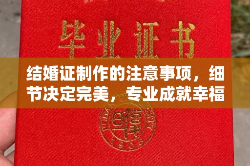 铜陵结婚证制作的注意事项，细节决定完美，专业成就幸福